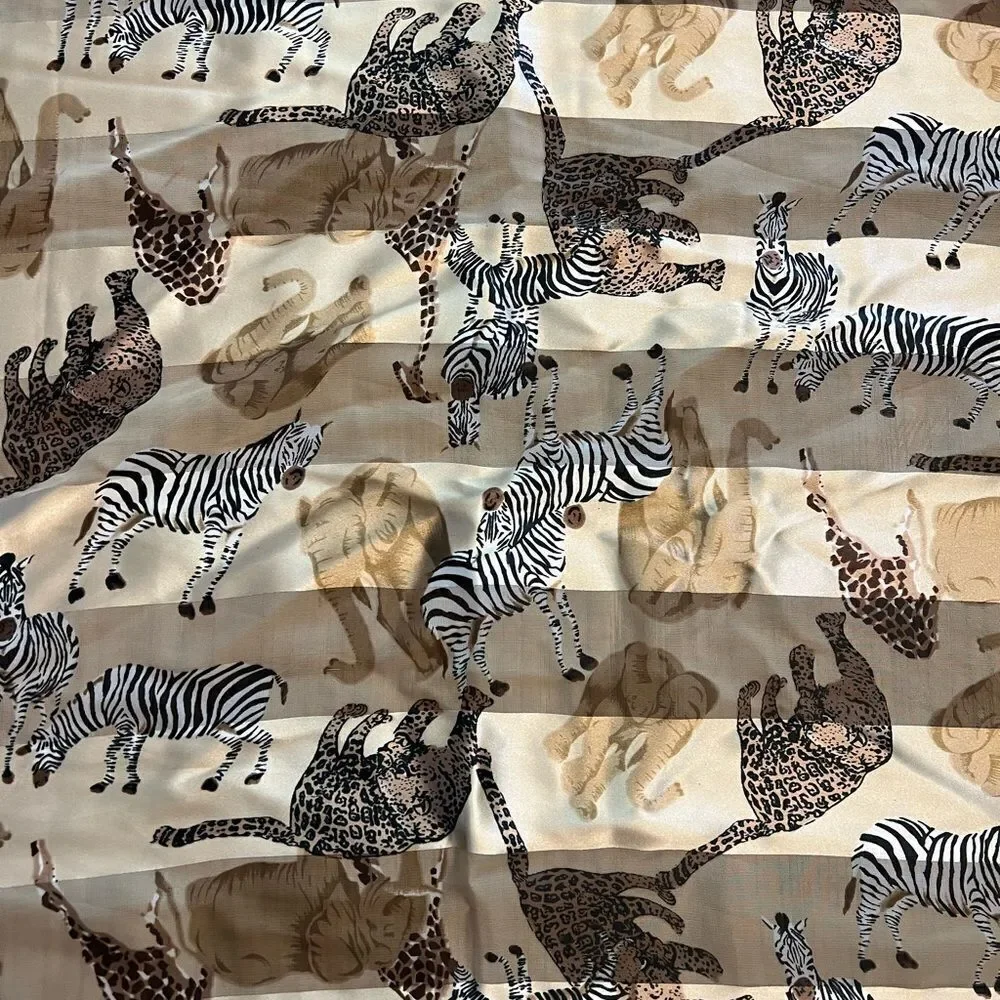 Women’s Zebra, Elephant,Leopard scarf. Size 20 x 20”